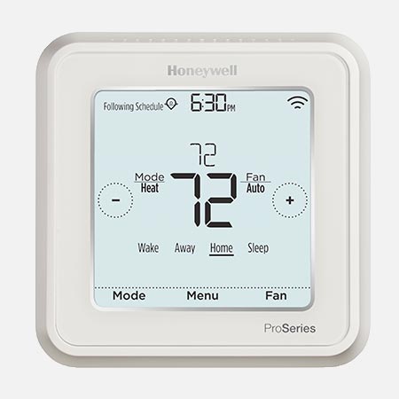 HONEYWELL T6 PRO THERMOSTAT
7DAY/5-2, 5-1-1 OR NON
PROGRAMMABLE 2H/1C